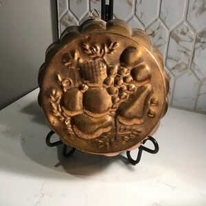 Vintage Copper Mold with Fruit Design